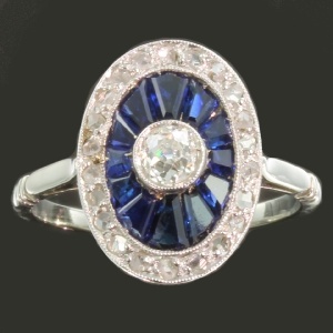 antique and estate rings with blue